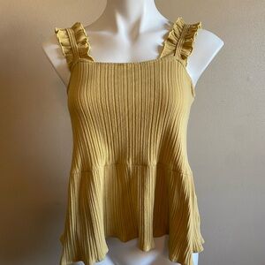 Entro Mustard Ruffled Tank Top
